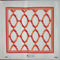 Red Trellis Square Pillow