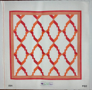 Red Trellis Square Pillow