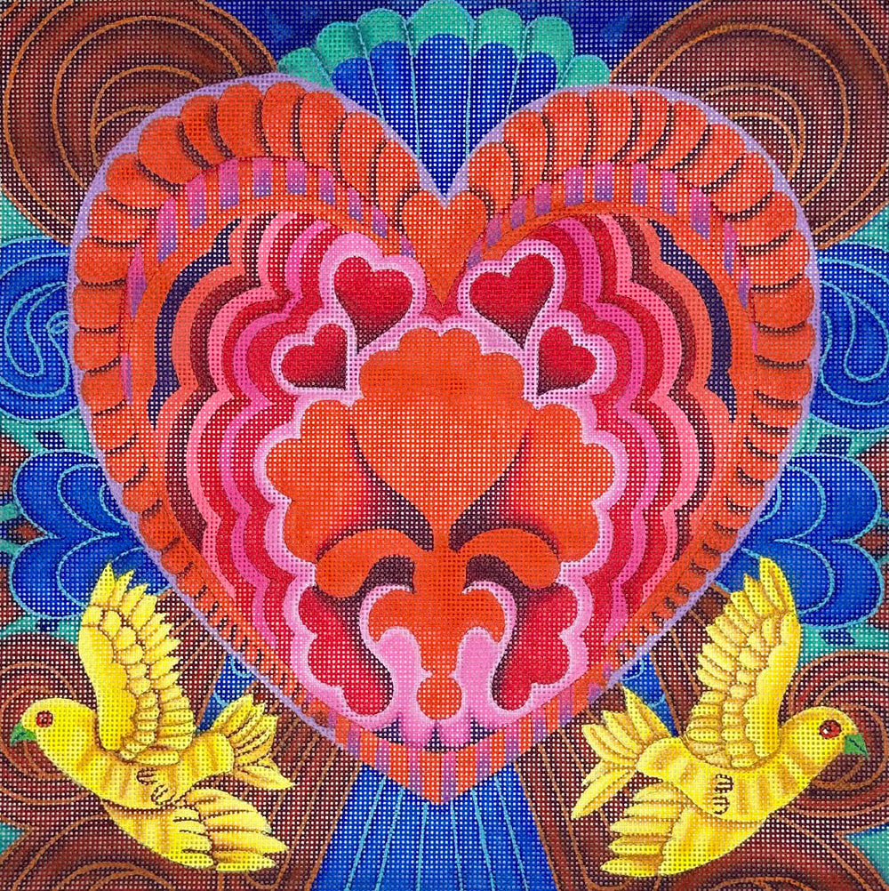 Heart with Red Birds