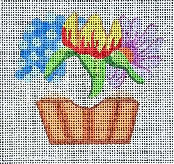 Wildflowers Cupcake with stitch guide