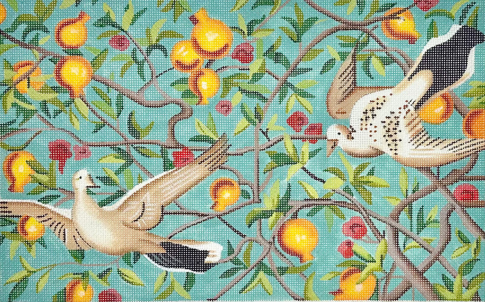 Two Birds in Orange Trees
