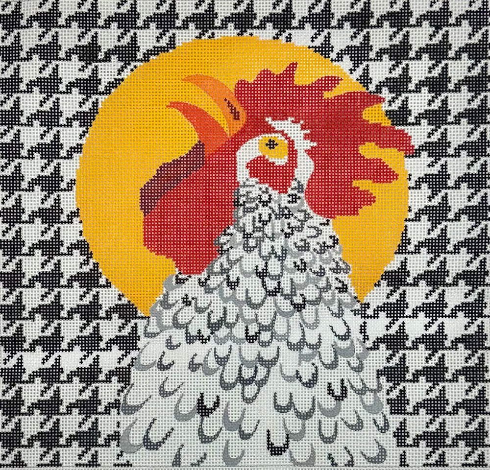 Rooster on Houndstooth