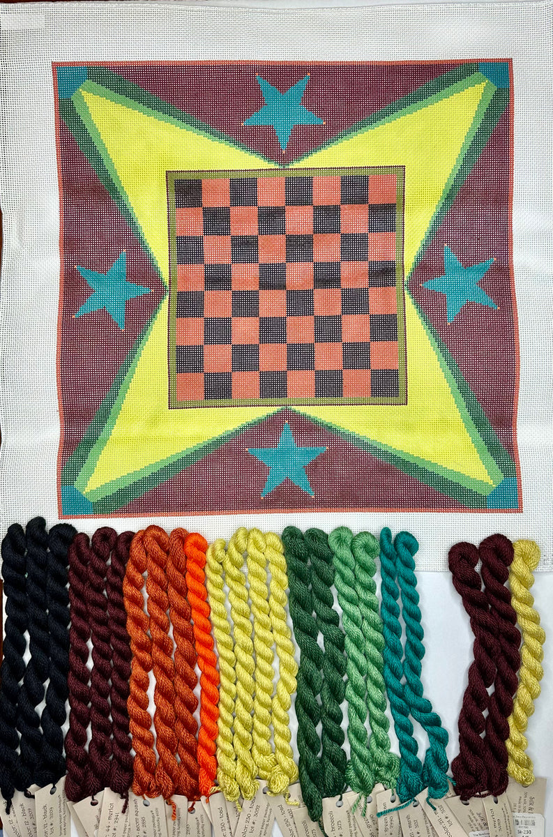 Checkers with threads | Needlepoint Destashing