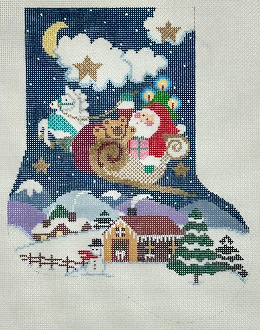 Santa's Sleigh Midi Sock