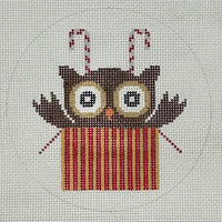 Present Owl w/ Candy Cane
