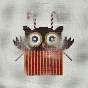 Present Owl w/ Candy Cane