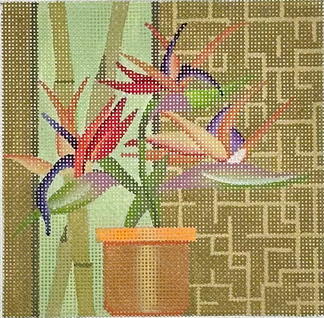 Potted Floral Square
