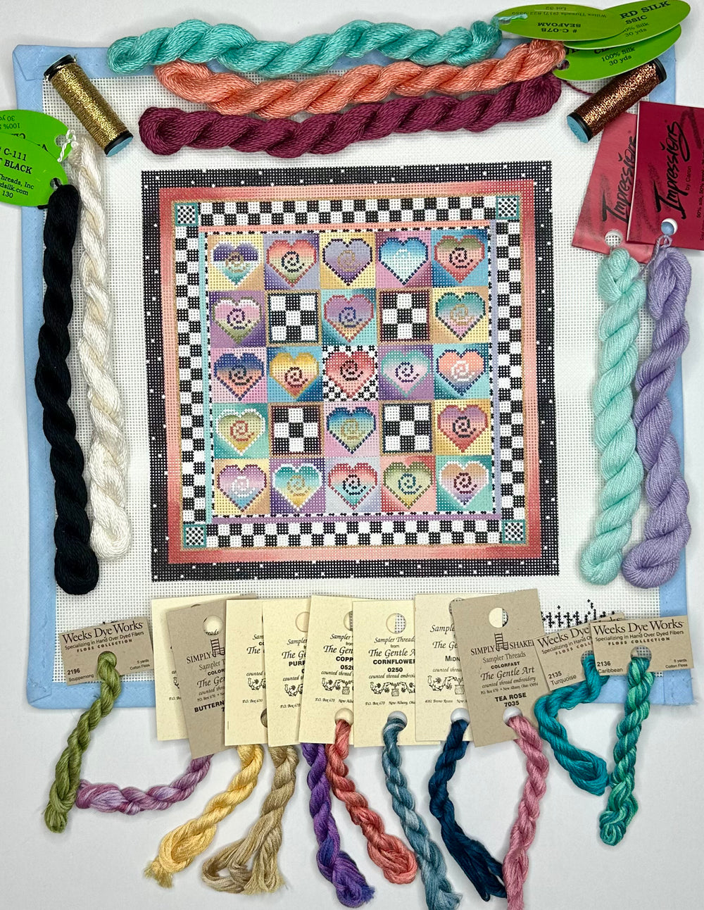 Watercolours with threads