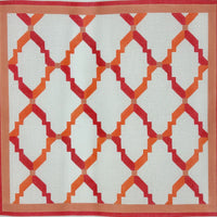 Red Trellis Square Pillow