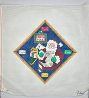 Santa at the Mailbox Tree Skirt Panel with stitch guide
