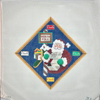 Santa at the Mailbox Tree Skirt Panel with stitch guide