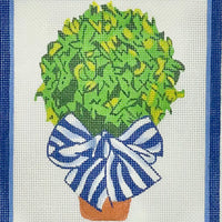 Topiary with Blue Bow