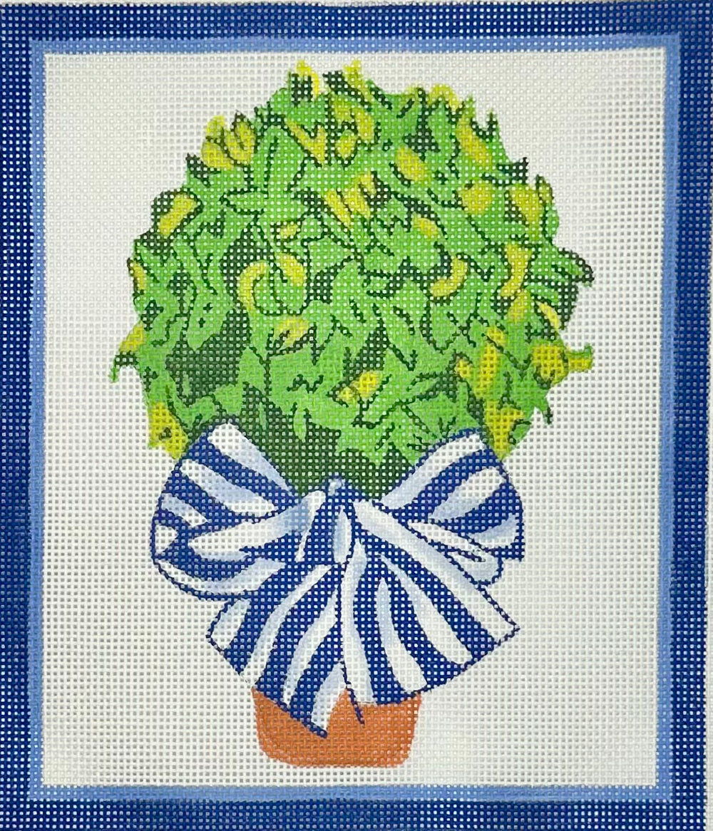 Topiary with Blue Bow