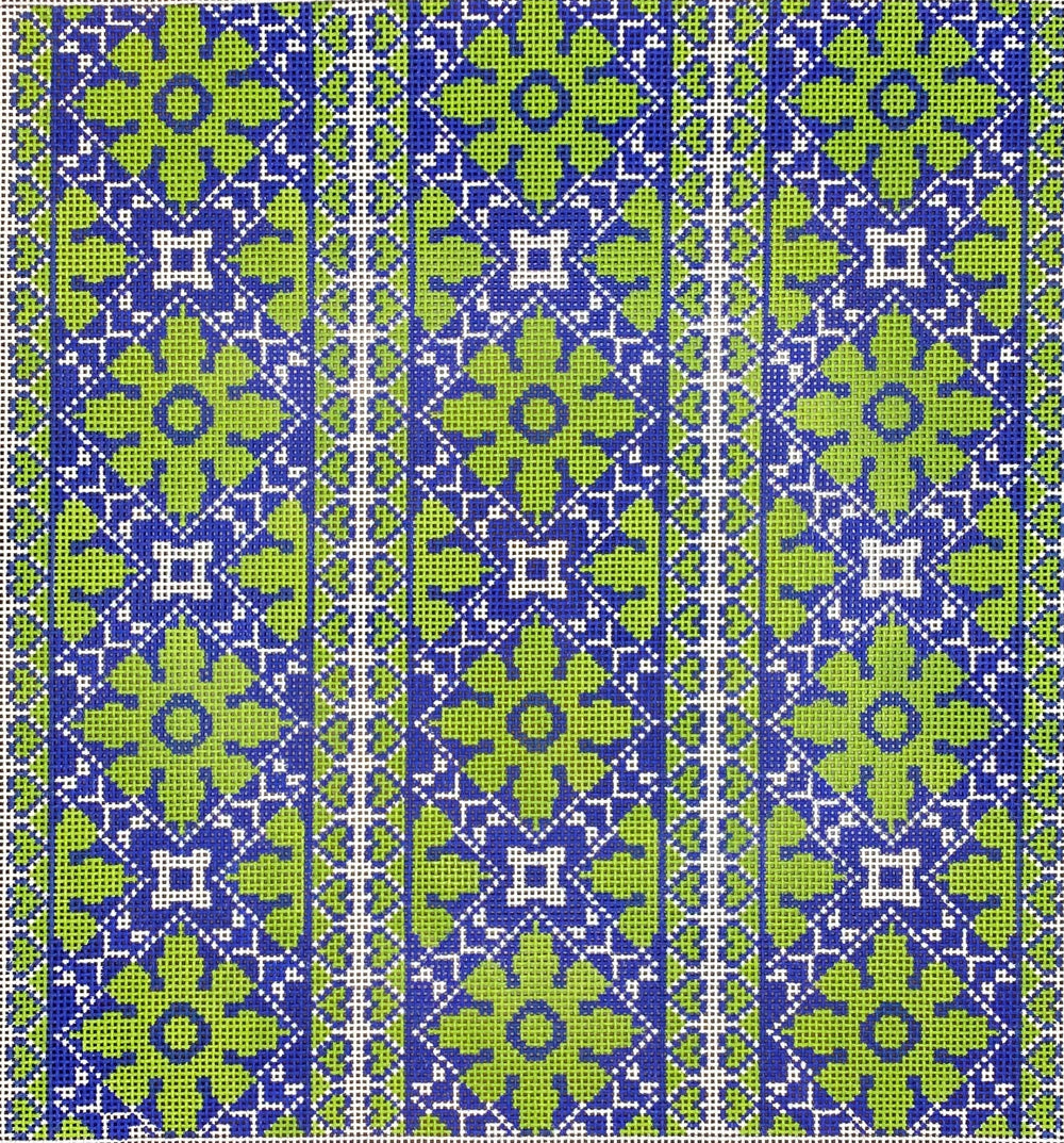 Heart Medallion Pillow  - Blue/Green