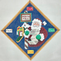 Santa at the Mailbox Tree Skirt Panel with stitch guide