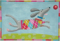 Dog in Argyle Sweater
