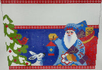 Folk Santa with Lantern Stocking Cuff
