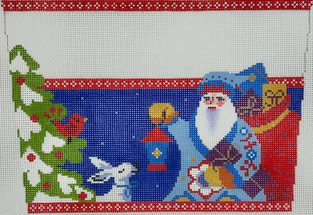 Folk Santa with Lantern Stocking Cuff