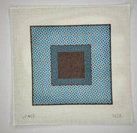 Tefellin Bag, Blue & Brown Diamonds
