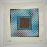 Tefellin Bag, Blue & Brown Diamonds