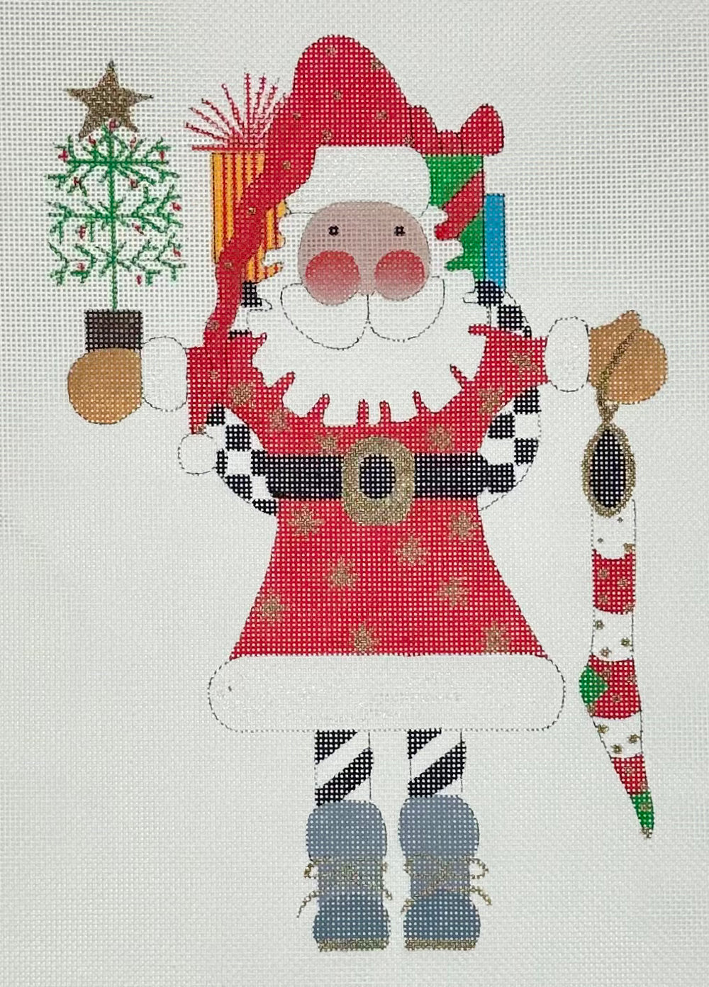 Feather Tree Santa  - Red