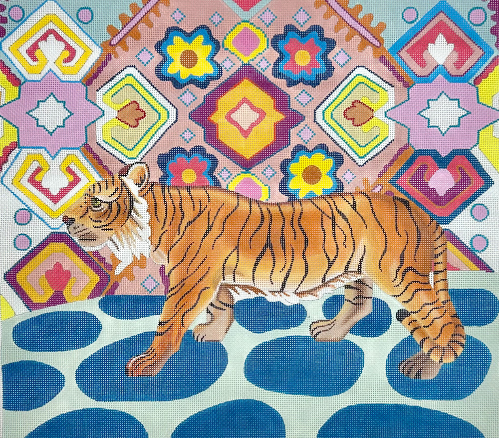 Tiger with Whimsy Background
