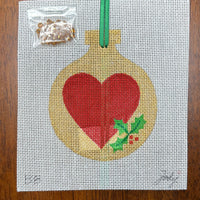 Heart with Holly Ornament