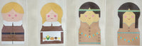 4 Thanksgiving Character Set with stitch guides
