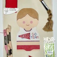 Chelsea Cheerleader with stitch guide and threads