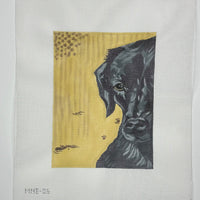 Black Lab, Yellow Background