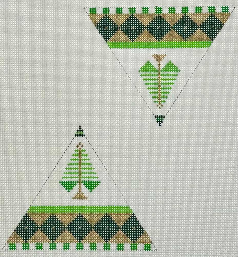 Small Green Tree, 2 sided with stitch guide
