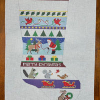 Bold Stripe, Santa and Animals Stocking