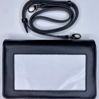 Self Finishing Leather Gusset Shoulder Bag - Black (5 in inventory)
