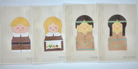 4 Thanksgiving Character Set with stitch guides
