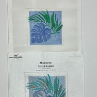 Monstera with stitch guide