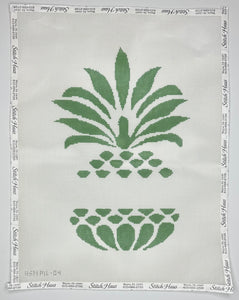 Pineapple Stencil Pillow in Green