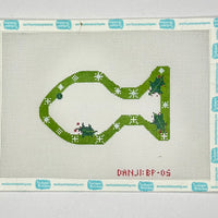 Green Snowflake Cat Fish Ornament