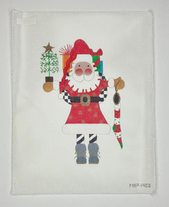 Feather Tree Santa  - Red