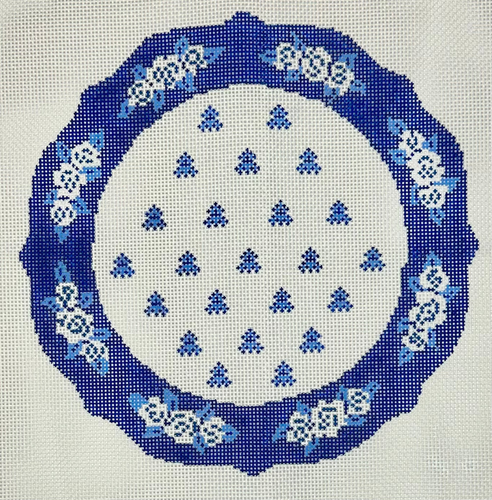 Blue and White French Plate