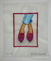 Here's Looking at Shoe - Plum & Pink Tasseled Flats

