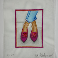 Here's Looking at Shoe - Plum & Pink Tasseled Flats