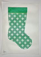 Green/White Geometric Stocking
