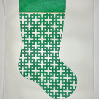 Green/White Geometric Stocking