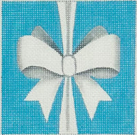 White Bow Square Insert
