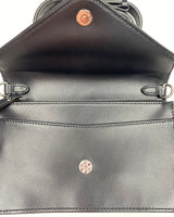 Self Finishing Leather Gusset Shoulder Bag - Black (5 in inventory)
