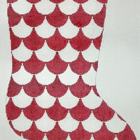 Red/White Scalloped Stocking