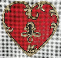 Red Lock Heart w/ Gold Key
