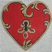 Red Lock Heart w/ Gold Key