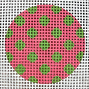 Pink/Green Polka Dot Round