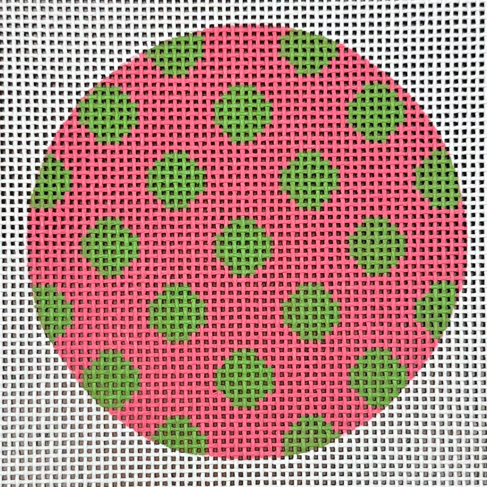 Pink/Green Polka Dot Round